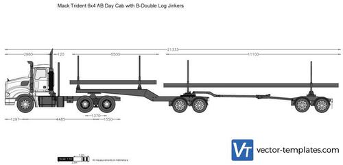 Mack Trident 6x4 AB Day Cab with B-Double Log Jinkers