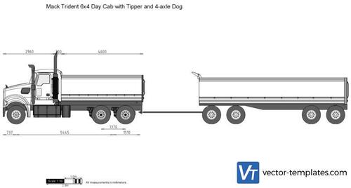 Mack Trident 6x4 Day Cab with Tipper and 4-axle Dog