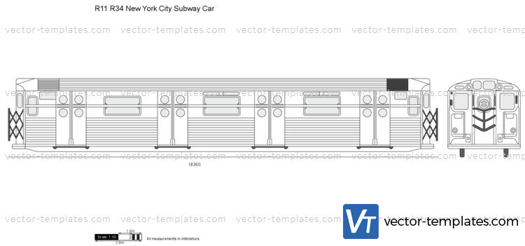 R11 R34 New York City Subway Car