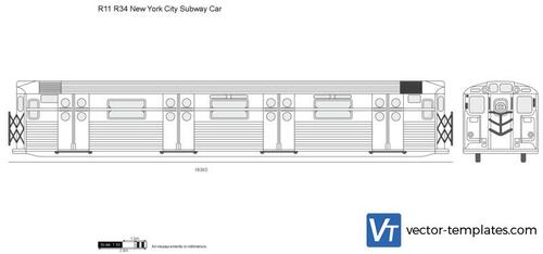 R11 R34 New York City Subway Car