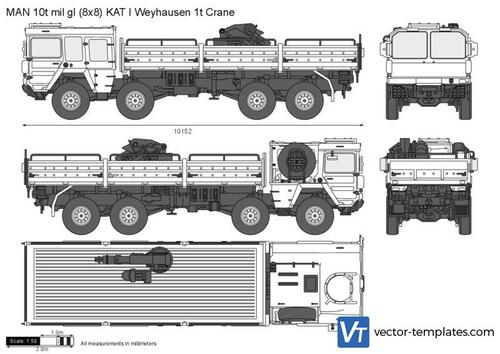 MAN 10t mil gl (8x8) KAT I Weyhausen 1t Crane