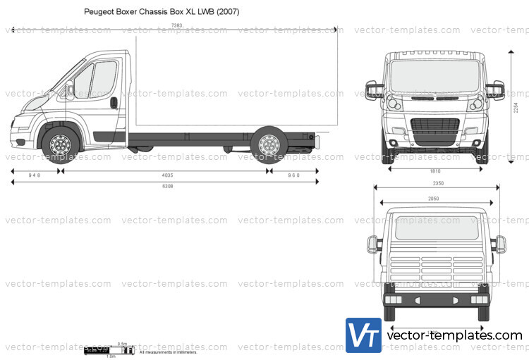 Onderzoek Bibliografie Cyclopen Templates - Cars - Peugeot - Peugeot Boxer Chassis Box XL LWB