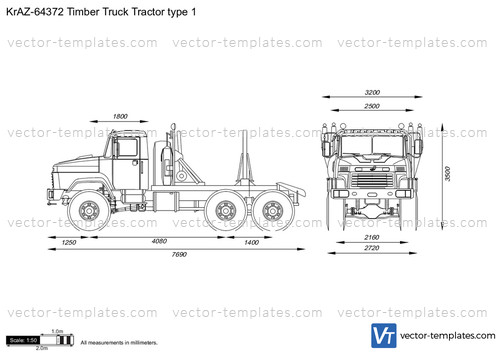 KrAZ-64372 Timber Truck Tractor type 1