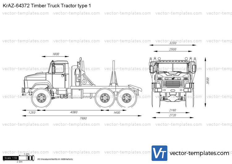 KrAZ-64372 Timber Truck Tractor type 1