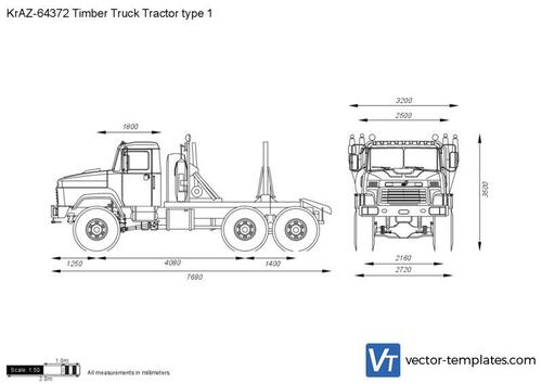 KrAZ-64372 Timber Truck Tractor type 1