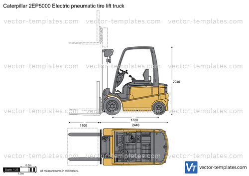 Caterpillar 2EP5000 Electric pneumatic tire lift truck