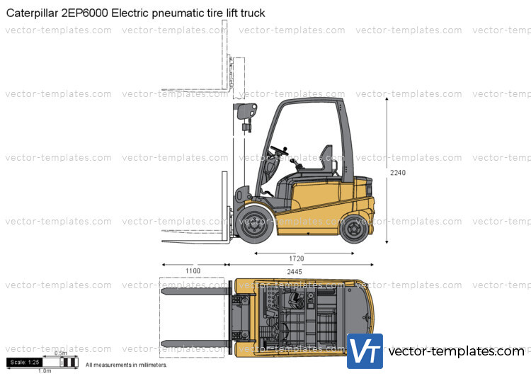 Caterpillar 2EP6000 Electric pneumatic tire lift truck