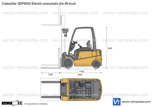 Caterpillar 2EP6500 Electric pneumatic tire lift truck