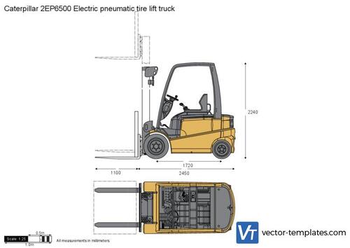 Caterpillar 2EP6500 Electric pneumatic tire lift truck