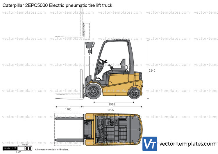 Caterpillar 2EPC5000 Electric pneumatic tire lift truck