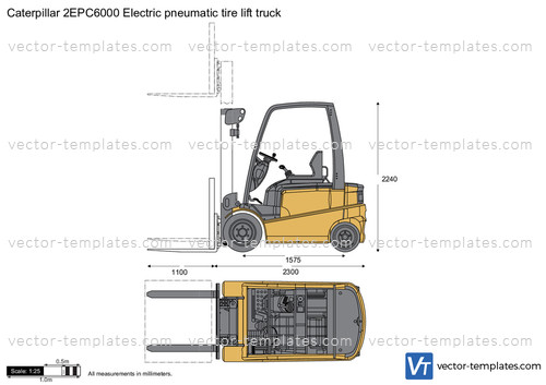 Caterpillar 2EPC6000 Electric pneumatic tire lift truck