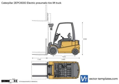 Caterpillar 2EPC6000 Electric pneumatic tire lift truck