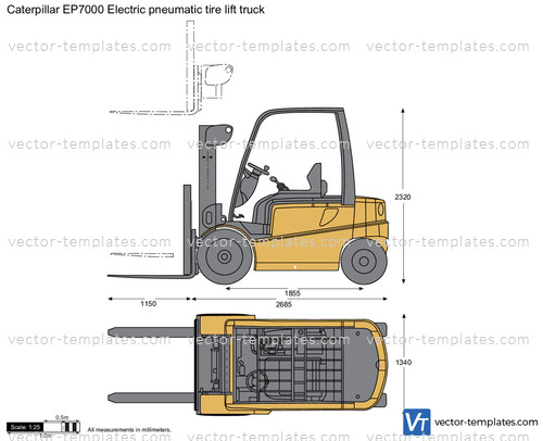 Caterpillar EP7000 Electric pneumatic tire lift truck