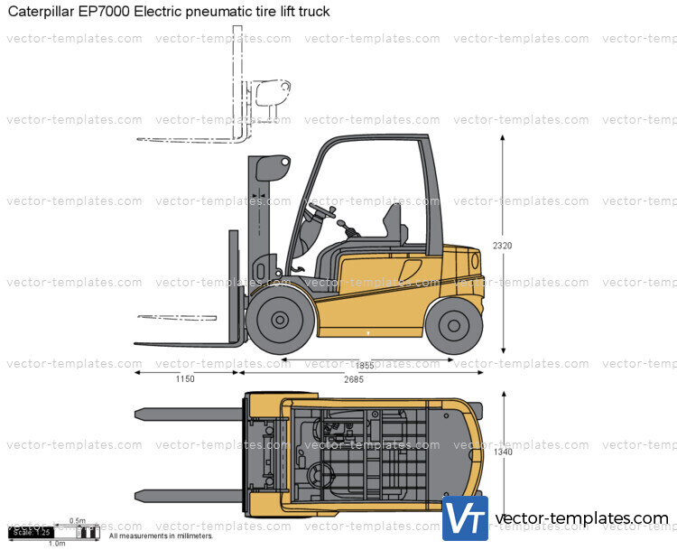 Caterpillar EP7000 Electric pneumatic tire lift truck