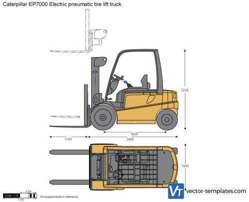 Caterpillar EP7000 Electric pneumatic tire lift truck