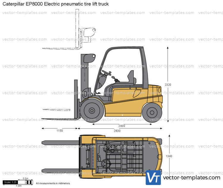 Caterpillar EP8000 Electric pneumatic tire lift truck