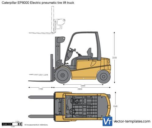 Caterpillar EP8000 Electric pneumatic tire lift truck