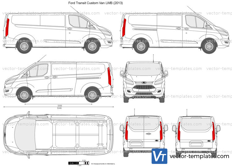 ford transit custom l2h1 dimensions