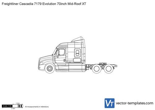 Freightliner Cascadia 7179 Evolution 70inch Mid-Roof XT