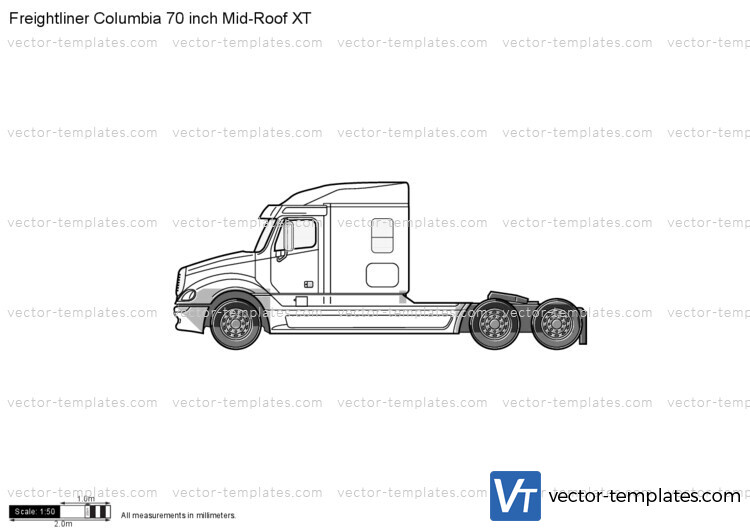 Freightliner Columbia 70 inch Mid-Roof XT