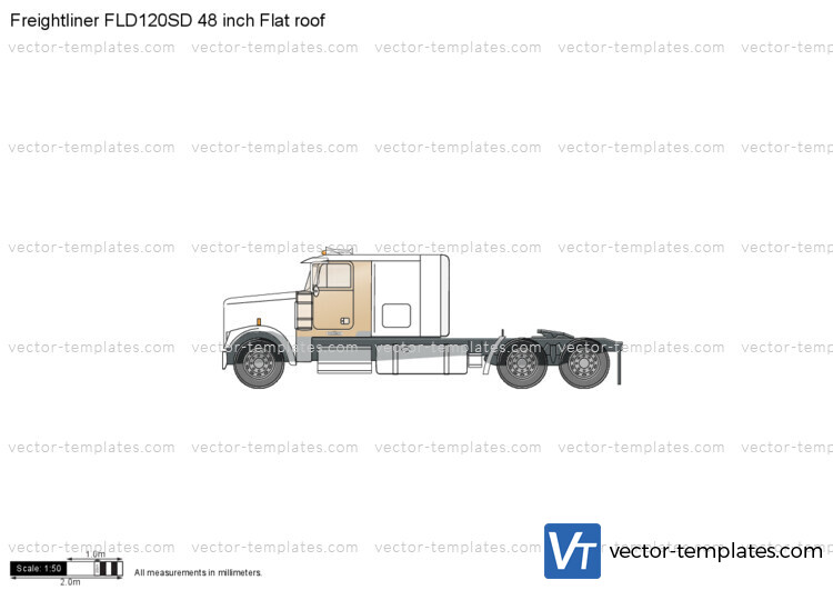 Freightliner FLD120SD 48 inch Flat roof