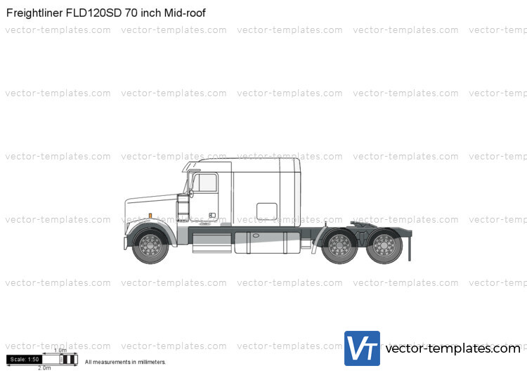 Freightliner FLD120SD 70 inch Mid-roof