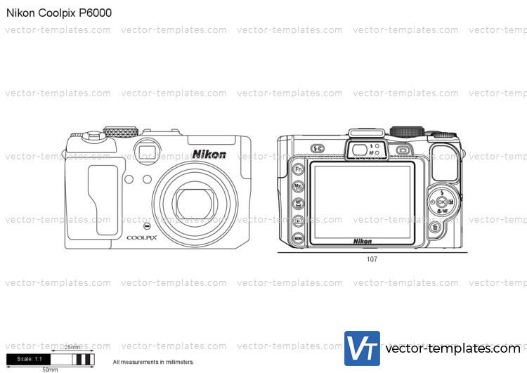 Templates - Miscellaneous - Photo cameras - Nikon Coolpix P6000