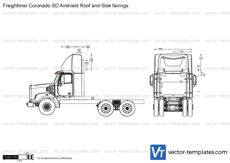 Freightliner Coronado SD Airshield Roof and Side fairings