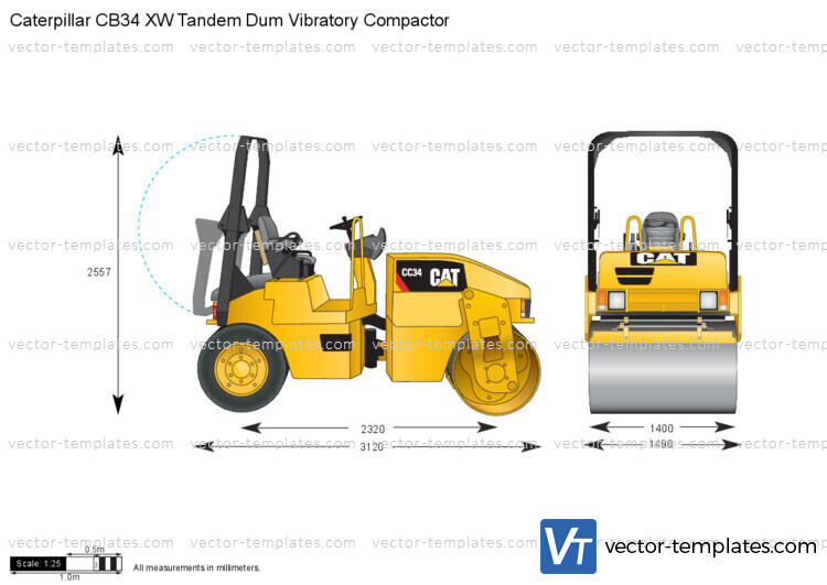 Caterpillar CB34 XW Tandem Dum Vibratory Compactor