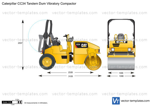 Caterpillar CC34 Tandem Dum Vibratory Compactor