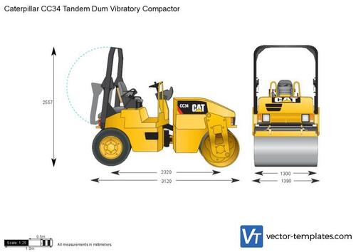 Caterpillar CC34 Tandem Dum Vibratory Compactor