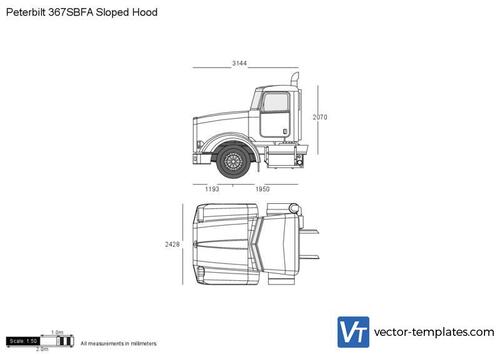 Peterbilt 367SBFA Sloped Hood