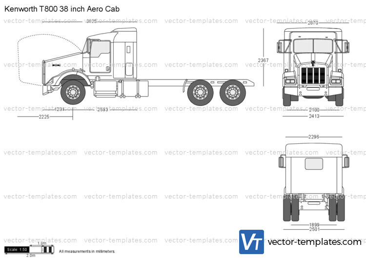 Kenworth T800 38 inch Aero Cab