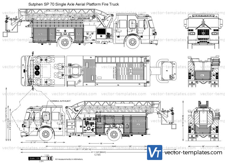 Sutphen SP 70 Single Axle Aerial Platform Fire Truck