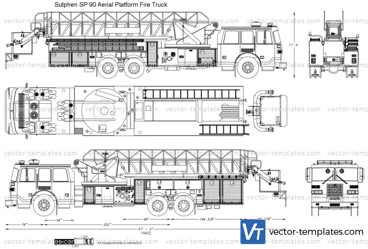 Sutphen SP 90 Aerial Platform Fire Truck