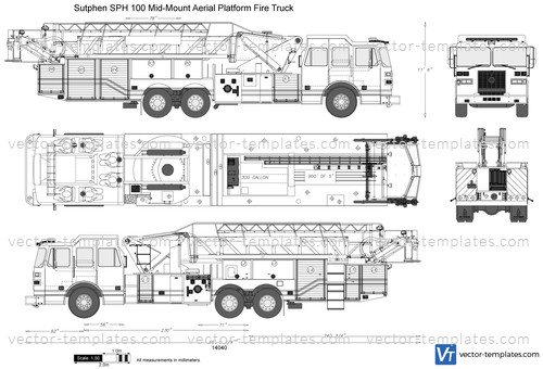 Sutphen SPH 100 Mid-Mount Aerial Platform Fire Truck