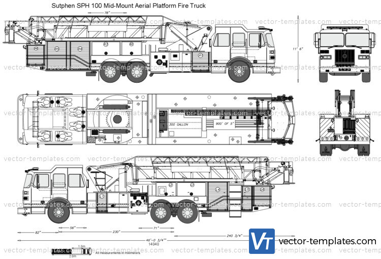 Sutphen SPH 100 Mid-Mount Aerial Platform Fire Truck