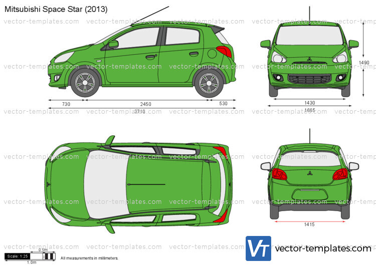 Templates - Cars - Mitsubishi - Mitsubishi Space Star