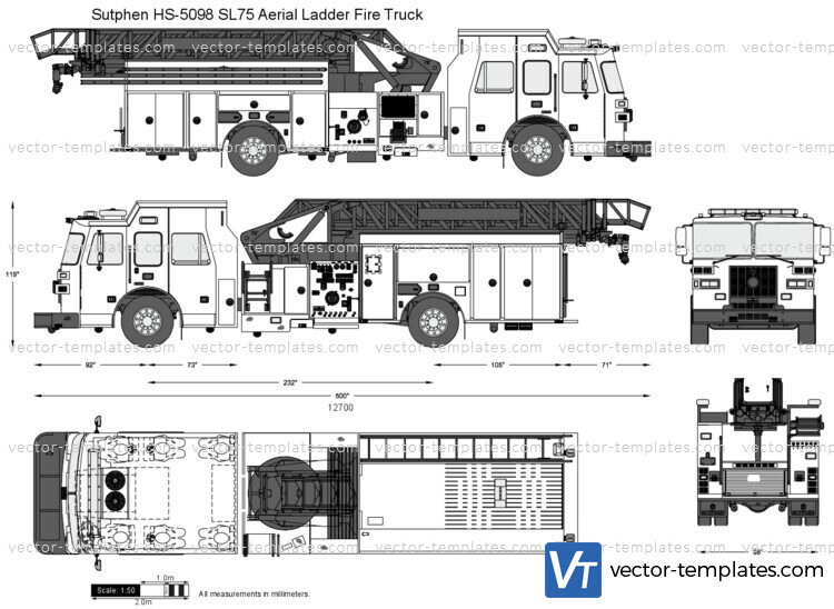 Sutphen HS-5098 SL75 Aerial Ladder Fire Truck