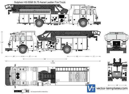 Sutphen HS-5098 SL75 Aerial Ladder Fire Truck