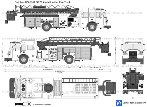 Sutphen HS-5109 SP70 Aerial Ladder FIre Truck