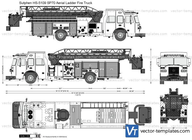 Sutphen HS-5109 SP70 Aerial Ladder FIre Truck