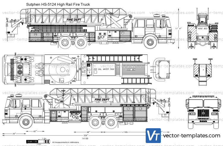 Sutphen HS-5124 High Rail Fire Truck