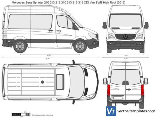 Mercedes-Benz Sprinter 210 213 216 310 313 316 319 CDI Van SWB High Roof