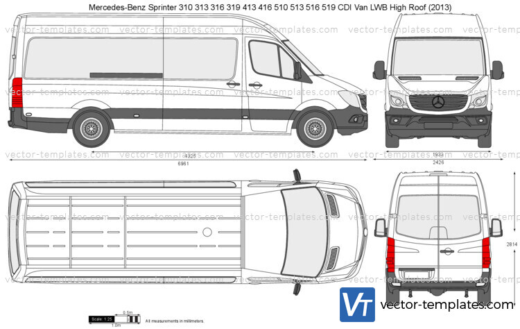 Mercedes-Benz Sprinter 310 313 316 319 413 416 510 513 516 519 CDI Van LWB High Roof