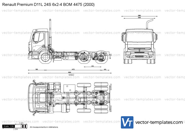 Renault Premium D11L 24S 6x2-4 BOM 4475