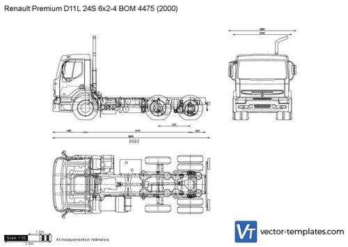 Renault Premium D11L 24S 6x2-4 BOM 4475