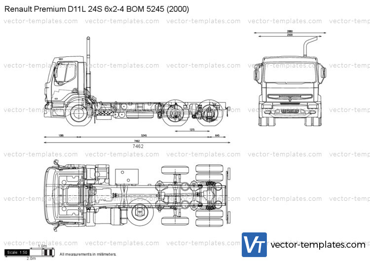 Renault Premium D11L 24S 6x2-4 BOM 5245