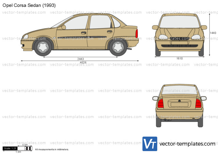 Templates - Cars - Opel - Opel Corsa B Sedan