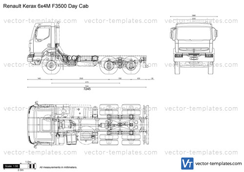 Templates - Trucks - Renault - Renault Kerax 6x4M F3500 Day Cab